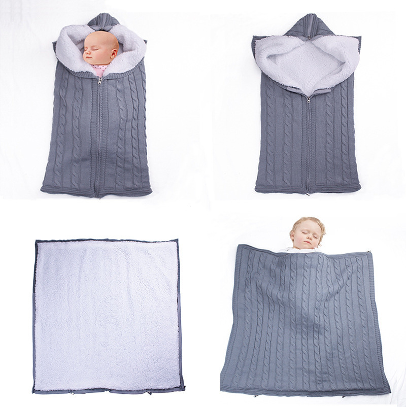 

2021 New Winter Warm Newborn Blankets Solid Color Sleeping Bag Fleece Baby Sleep Sack Stroller Bags 0-24months 1clw