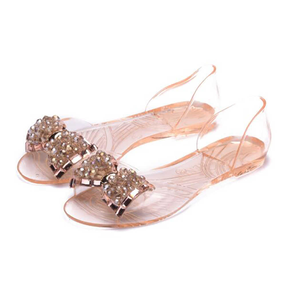 

Summer Women Sandals New Comfortable Butterfly Flats Shoes For Woman Cover Heel Slip On Transparent Jelly Shoes Footwear Y0721, Black