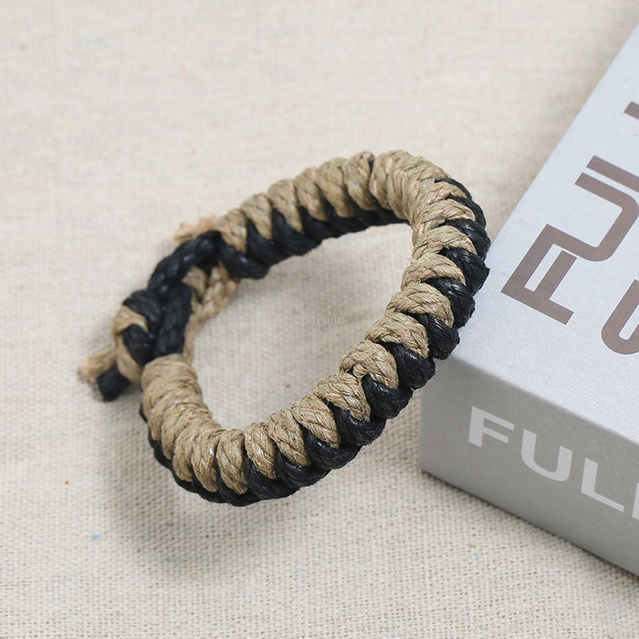 

Sport Woven Hemp Rope Bracelet Simple Braid Bracelets Wristband Cuff for Women Men Fashion Jewelry Will and Sandy, Golden;silver