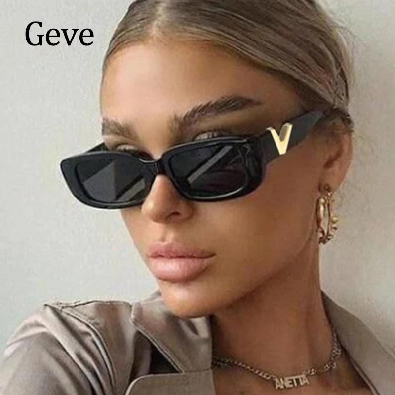 

Sunglasses Design Women Classic Retro Small Rectangle Vintage Designer Black Sun Glasses Square Travel Outdoor