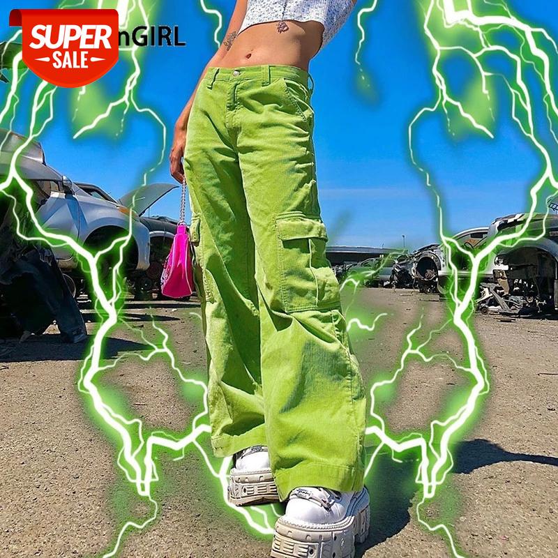 

HEYounGIRL Autumn High Waisted Corduroy Pants Women Casual Loose Wide Leg Pants Capris Fashion Y2K Long Trousers Streetwear 2020 #Ft1P, Black;white