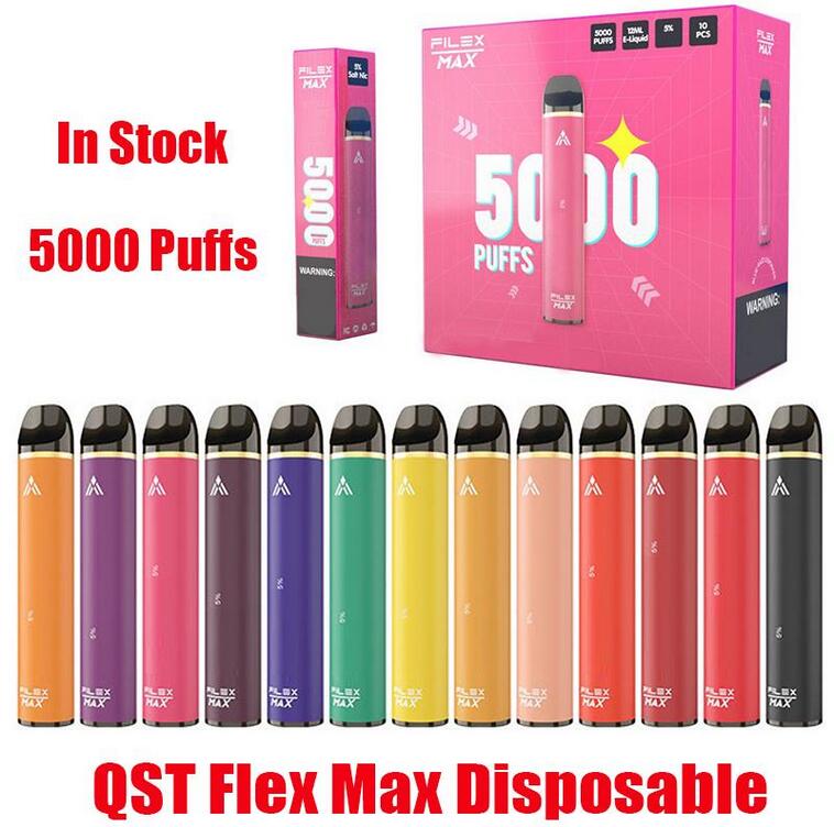 

Authentic Filex Max Disposable Pod E Cigarettes Device 5000 Puffs 12ml Prefilled Vape Pen Stick System 13 Options QST Vapor 100% Original vs bang xxl Airbar