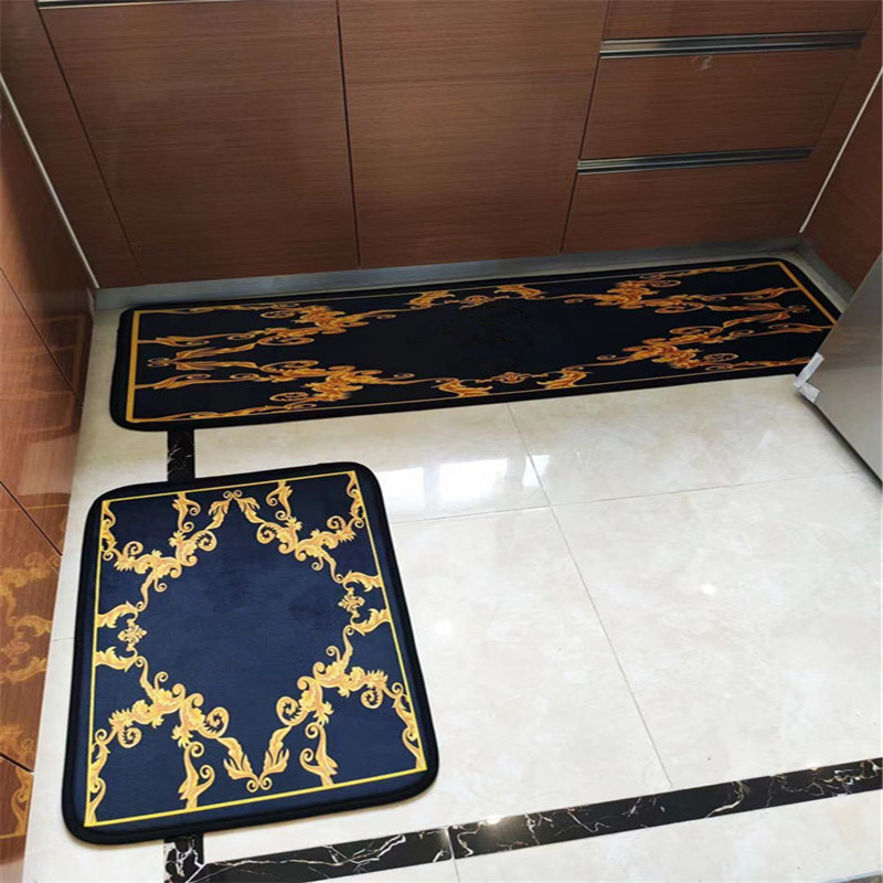 

home kitchen carpet luxury designer foot rug classic style hotel letter pattern no-slip door mat, #1