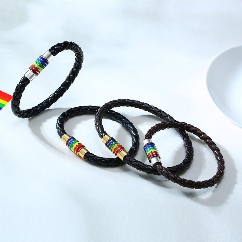 

Bangle Nepal Rainbow Lesbians Gays Bisexuals Transgender Bracelets For Women Girls Pride Woven Braided Men Couple Friendship Jewelry