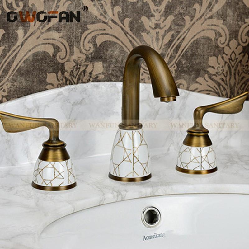 

Bathroom Sink Faucets Antique Euro Basin Faucet Dual Holder Three Holes Solid Brass And Cold Water Mixer Tap S79-321