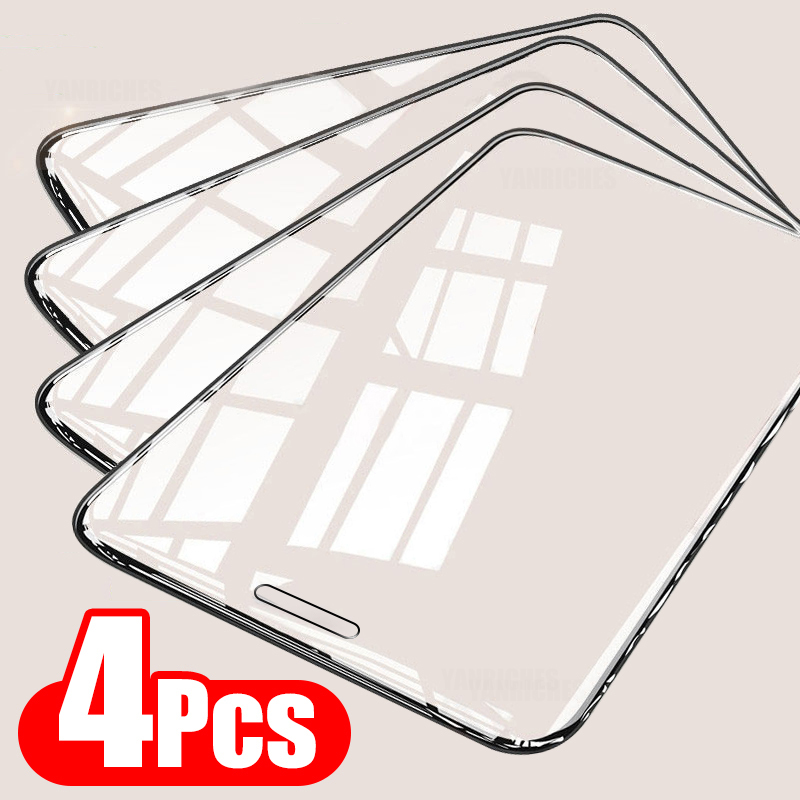 

4PCS Full Cover Tempered Glass For iPhone 11 12 13 Pro Screen Protector Protective X XS MAX XR 12 Mini