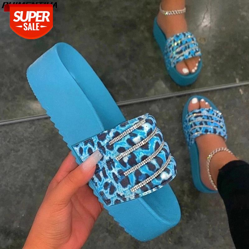 

Dropship New Summer Women Slippes Waterproof Platform Thick Bottom Slides Candy Color Beach Sandals Outdoor Crystal Bling Shoes #fF7j, Black