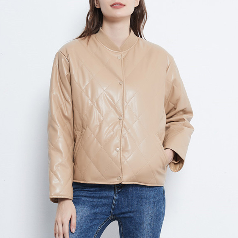 

2021 New Winter Coat Streetwear Loose Female Single Breasted Short Cotton Jacket Chic Black Khaki Thick Warm Parka Outwear Pvdj