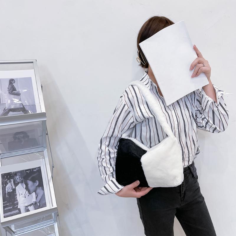 

Plush Soft Crossbody Bags Small Underarm Shoulder Fluffy Lady Shoulder Handbags Female Simple Totes for Women 2021 Trend, Pink