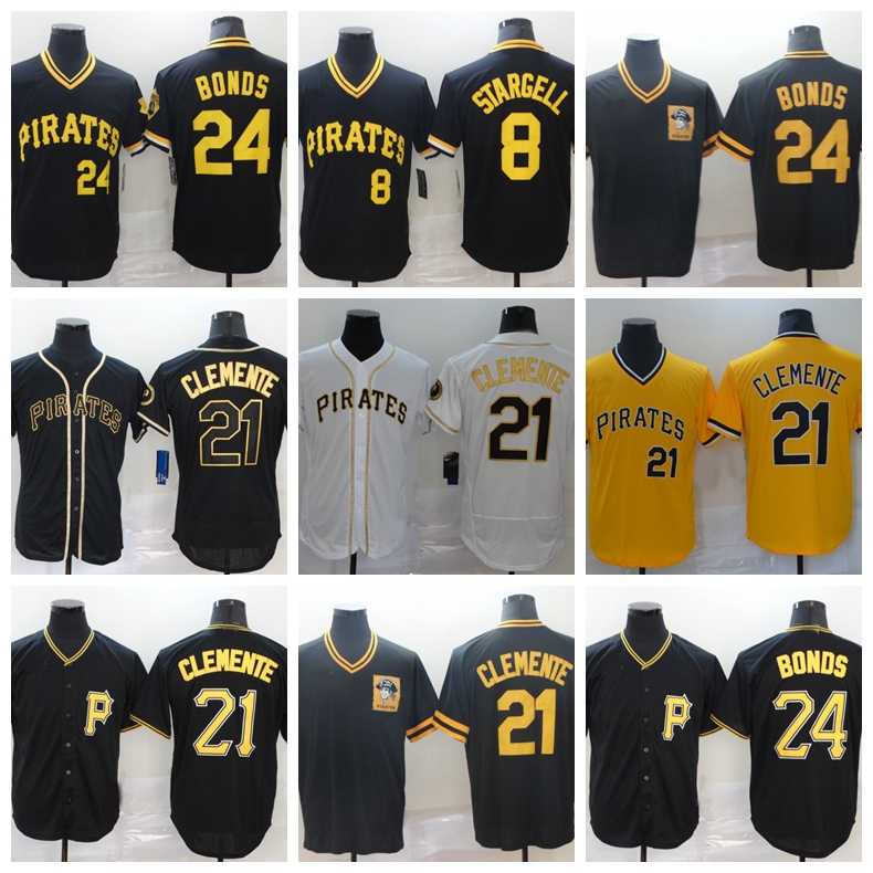 

Baseball Jerseys 21 Roberto Clemente 24 Barry Bonds 8 stargell PittsburghPiratesJerseys 2021 men women youth 0928, Nk logo