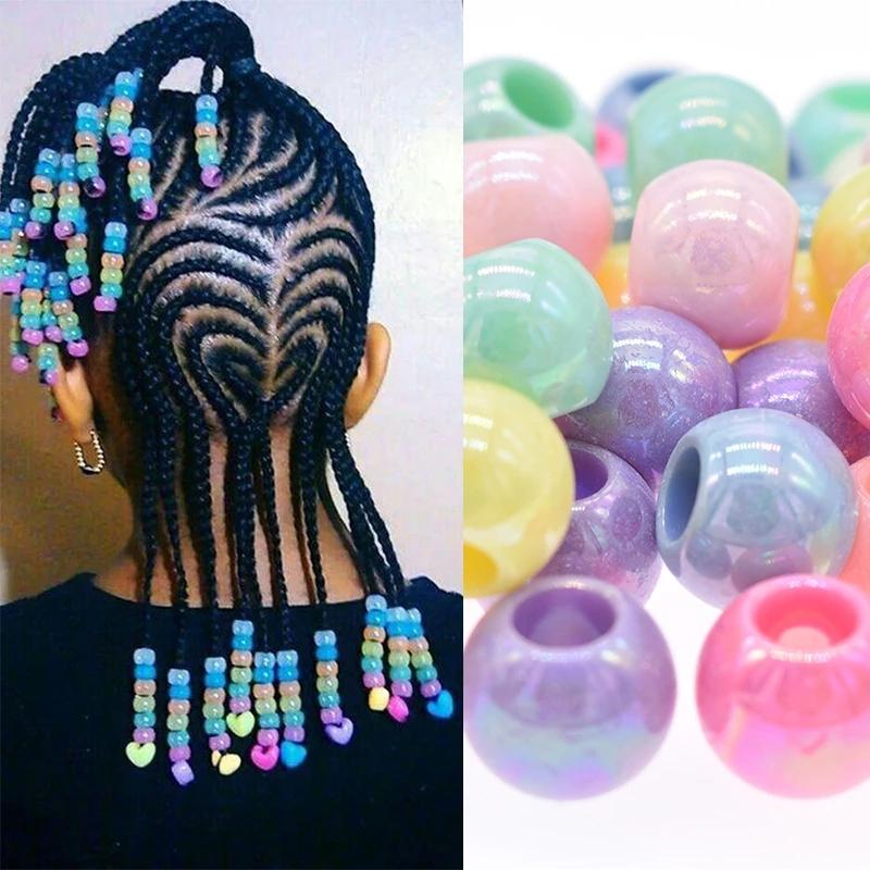 

Hair Clips & Barrettes 50pcs/lot Dreadlocks Ring Elastic Rope Beads Braid Dread Dreadlock Cuffs Approx 7mm Hole Headdress, Golden;silver