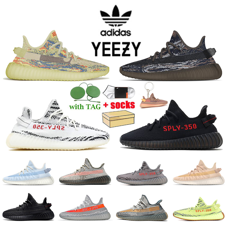 

Adidas Yeezy Boost 350 V2 Women Mens Running Shoes Kanye West MX Oat Rock Zebra Bred Static Reflective Mono Clay Ice Mist Beluga Yecheil Trainers Sneakers, #23 static 36-48