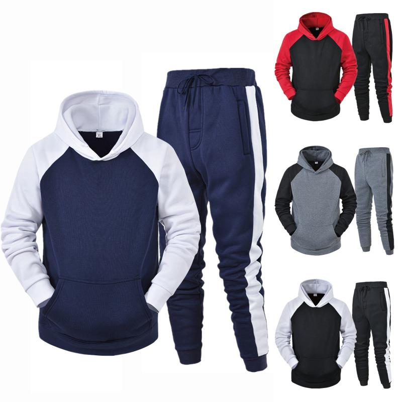 

Men' Hoodies & Sweatshirts Sportswear Autumn And Winter Leisure Sports Suit Dress Up Style Polka Dot Zipper Sweater Hoodie Plus Trousers, Gy