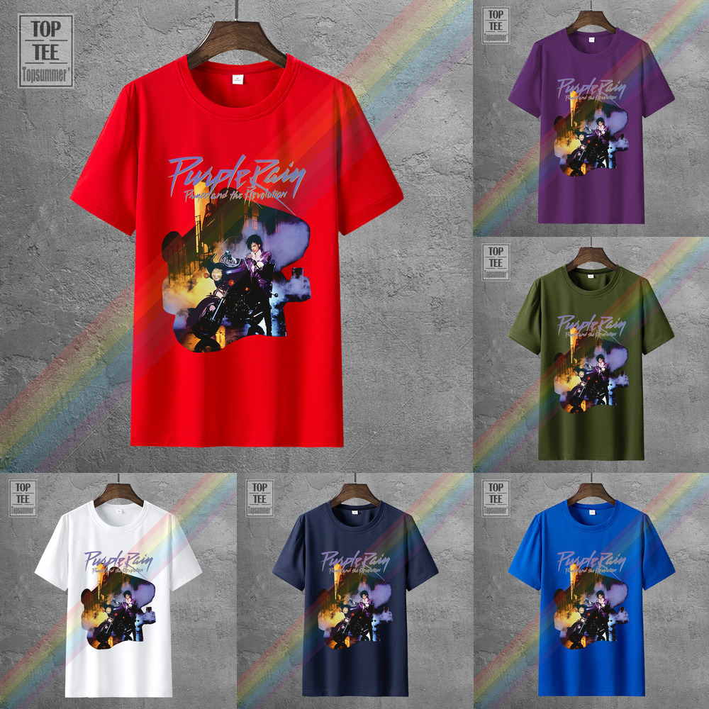 

Prince Purple Rain Prince And The Revolution T-Shirt New 2019 Fashion T Shirt Men High Quality Tops Hipster Tees L0223, White;black
