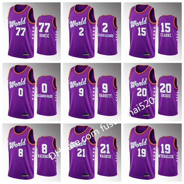

Print Men's Women kids Any player World Team RJ Barrett Rui Hachimura Luka Doncic Shai Gilgeous-Alexander 2020 Rising Star Jersey, Black;red