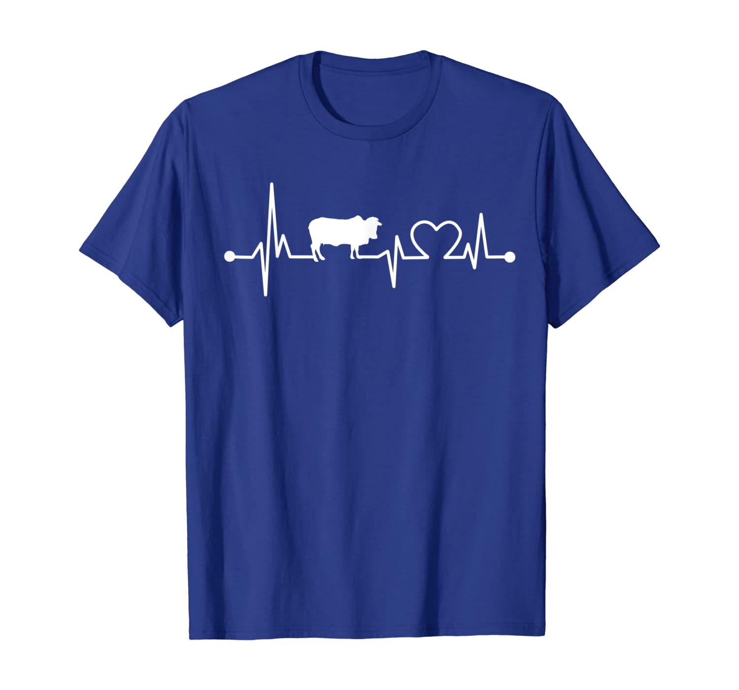 

Cow Heartbeat Shirt - Farmer I Love Cows T-Shirt Funny Gift, White;black
