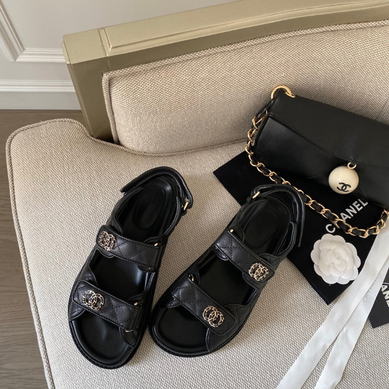 

interlocking logo leather slingback sandals with women's luxury designers brands multistrap closure sandal casual slides platform slide, Black