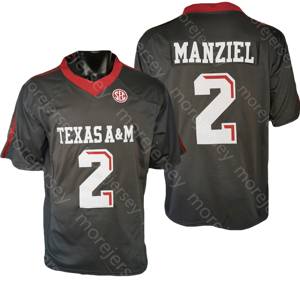 

NCAA College Texas A&M Aggies Football Jersey Johnny Manziel Black Size S-3XL All Stitched Embroidery, As pic