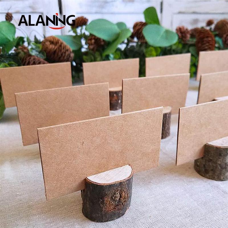 

Party Decoration 20/40pcs Natural Wooden Bark Memo Holder For Decorative Wood Pile Name Place Card Holders Menu Wedding Birthday Decor