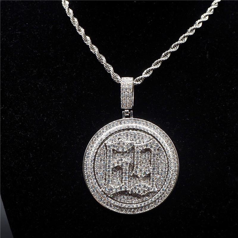 

Pendant Necklaces Spinner 69 Saw Necklace Pave Cubic Zircon Iced Out Hip Hop Rotatable Charms Jewelry Drop