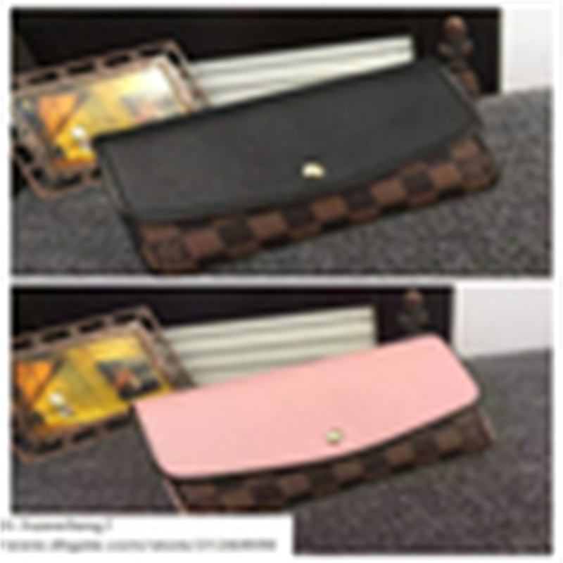 

libobo7 LEATHER canvas 61261 2019 WOMEN REAL Plaid LONG WALLET CHAIN WALLETS COMPACT PURSE CLUTCHES EVENING KEY CARD HOLDERS, Black;red