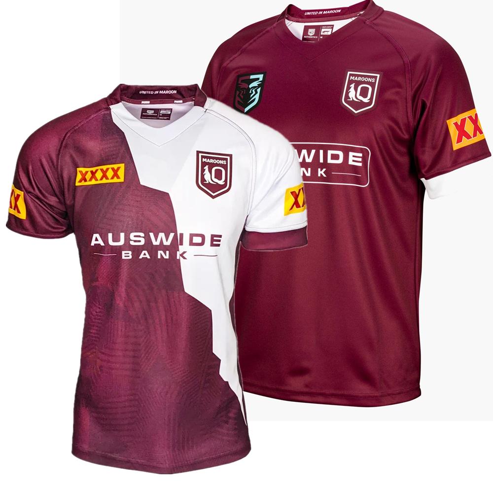 

2021 2022 QUEENSLAND MAROONS STATE OF ORIGIN CAPTAINS RUN JERSEY Australia QLD Indigenous rugby Jerseys Maroons home Jersey