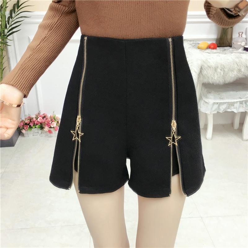 

Women's Shorts 2021 Wild High Waist Wide Leg Wear Bottom Boots, Black