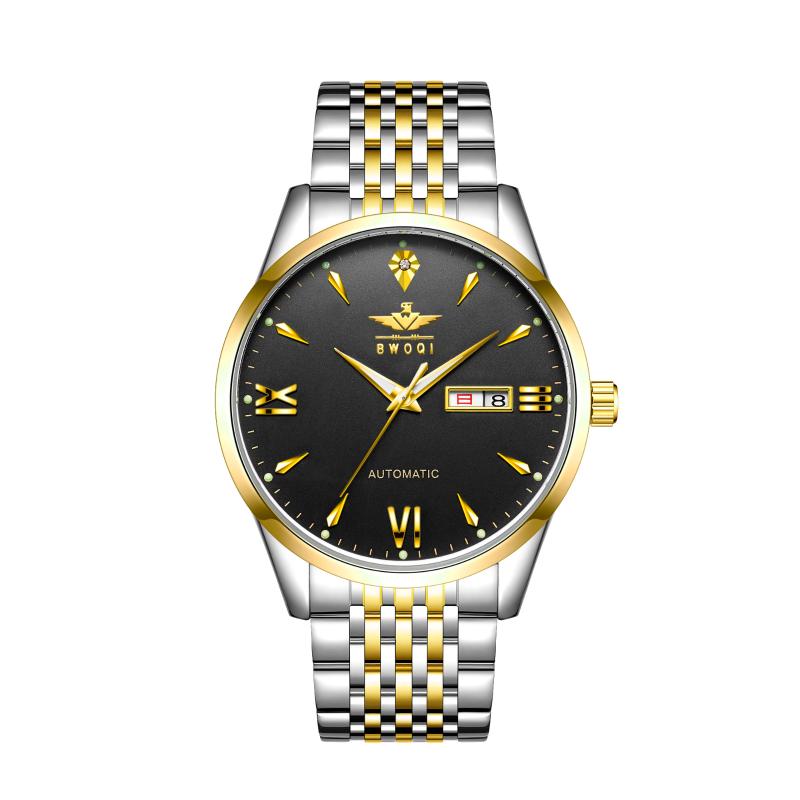 

Wristwatches BWOQI Brand Trend Men's Watch, Waterproof Double Calendar Glow-in-the-dark Automatic Mechanical Watch