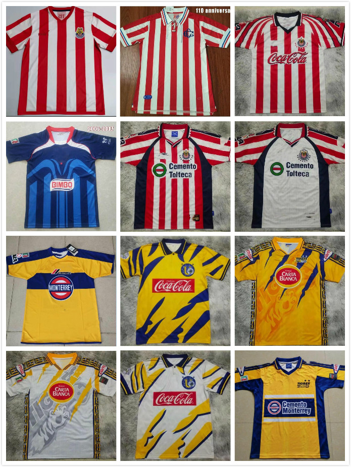 

liga mx 2021 Tigres UNAM Retro Soccer Jerseys GIGNAC 21 22 Chivas Guadalajara O.PERALTA GIOVANI Football Shirts, Black;yellow