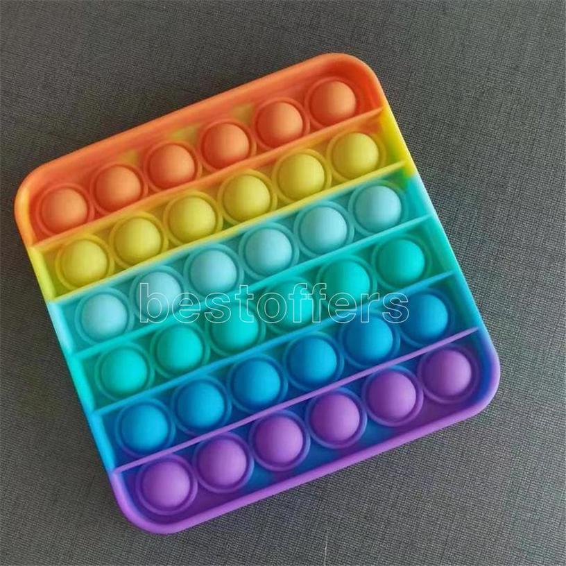 

Hot Colorful Decompression Toys Sensory Push Pop Bubble Sensory Toy Autism Anxiety Stress Reliever for Students Office Favors