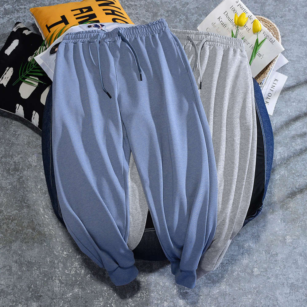 

Autumn and winter 2020 new fashion brand simple solid color versatile men's leisure sports loose pants Leggings, Black