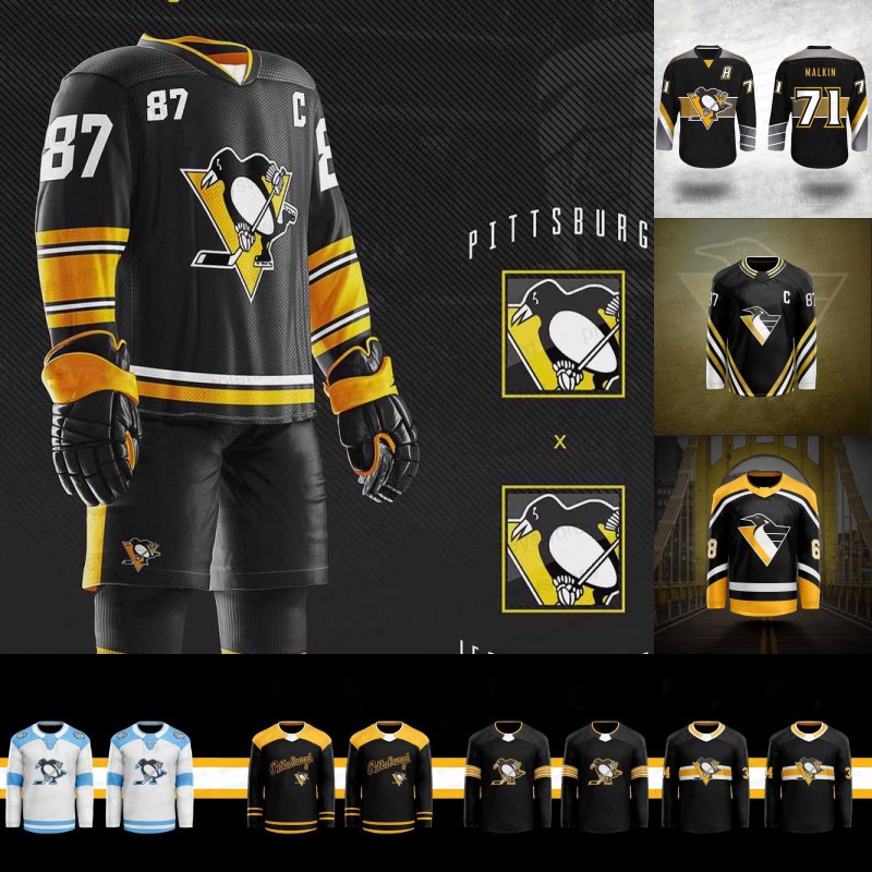 

Pittsburgh Penguins concept jersey 87 Sidney Crosby 71 Evgeni Malkin 58 Kris Letang 42 Kasperi Kapanen 59 Jake Guentzel Teddy Blueger Danton Heinen, White s-xxxl