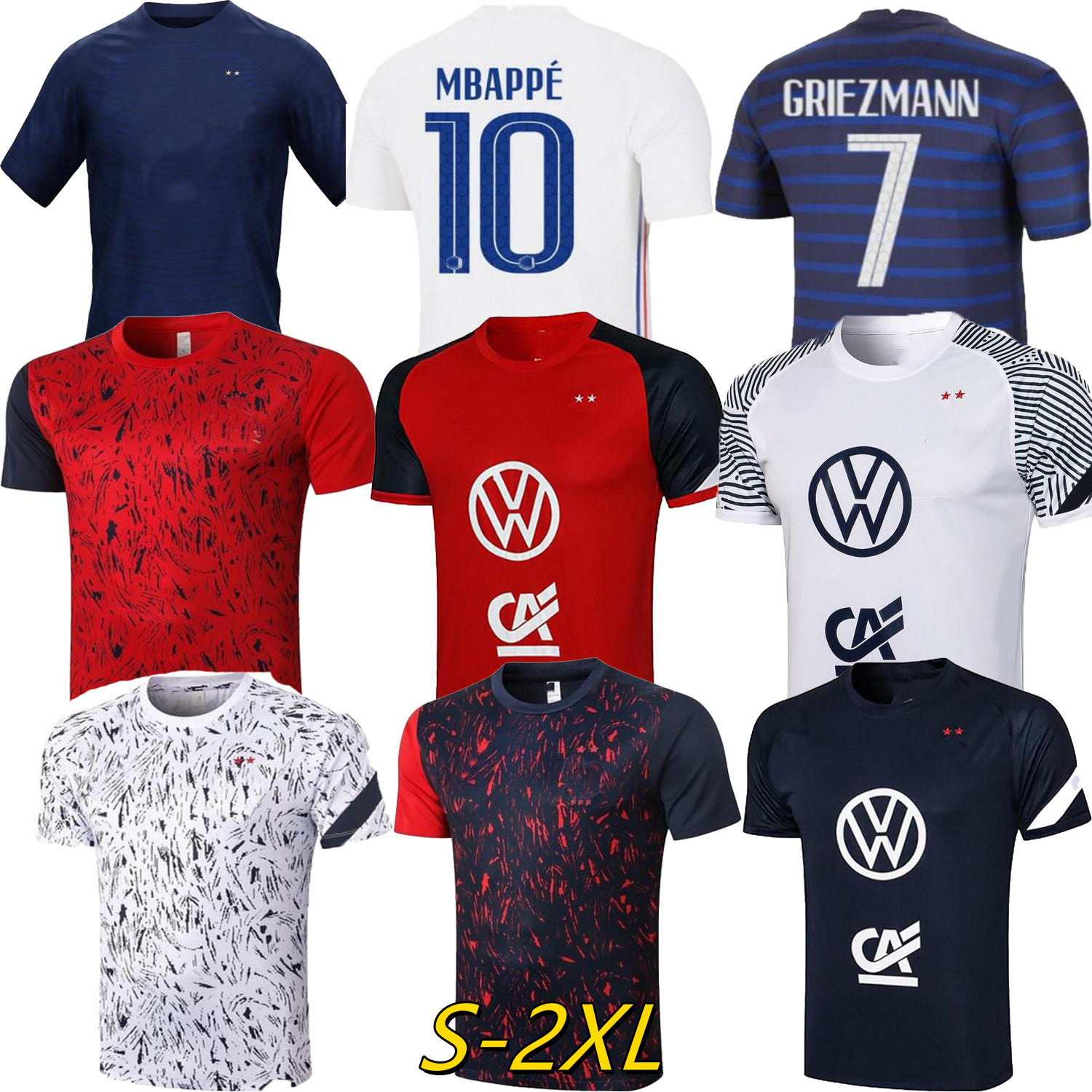 

2021 2022 france soccer jerseys Training shirt BENZEMA MBAPPE GRIEZMANN POGBA 21 22 national team maillot de foot varane goalkeeper kante to, Black;yellow