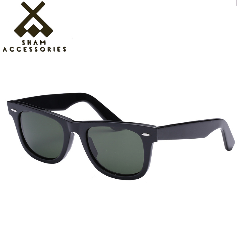 

High quality 50mm 54mm size Sunglasses Men Women Acetate Frame Real Glass Lenses Women Mens Sun Glasses Oculos De Sol