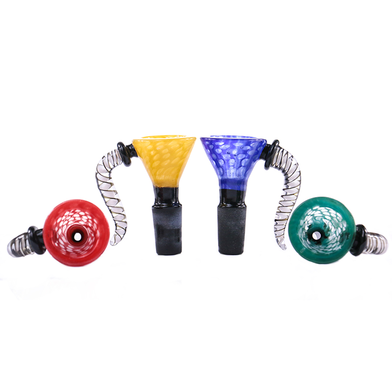 

Smoking 14MM male colored slide bowls with hook pipe thick glass material bong bowl