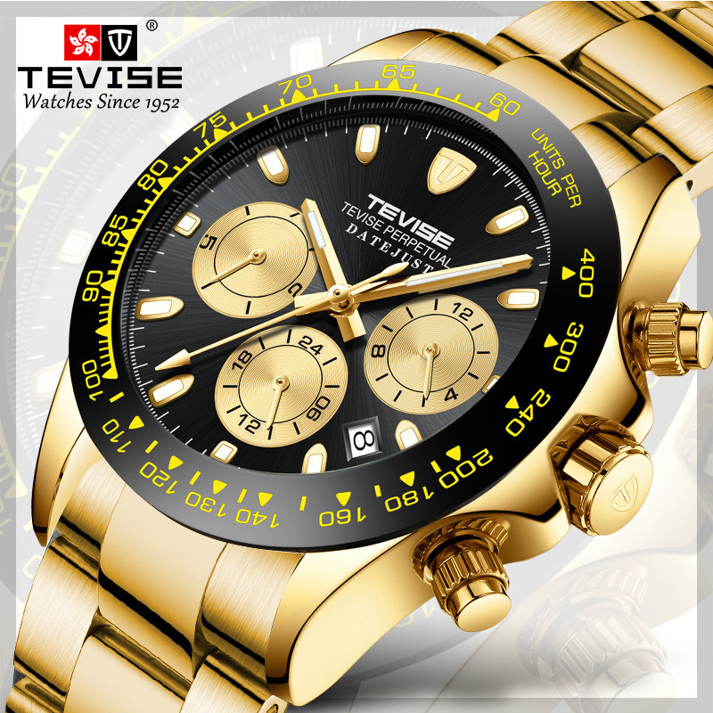 

2021 New Luxury Fashion Designer Swiss Tevise Luminous Mens Mechanical Watch Popular Water Ghost Fashion Daytona Multi-Functional Business M