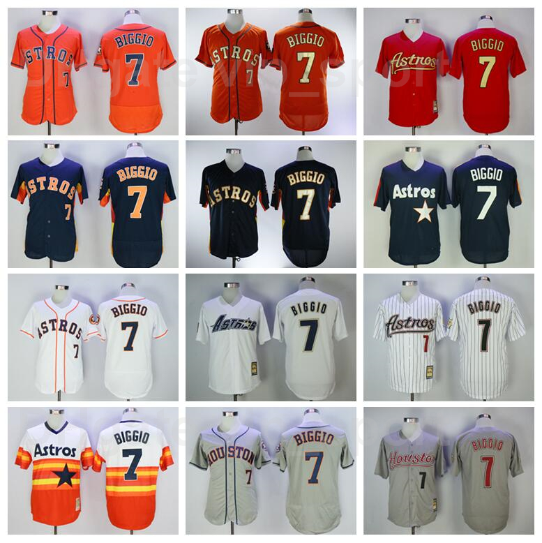

1980 2006 Vintage Baseball 7 Craig Biggio Retro Jersey All Stitched Pullover Cooperstown Navy Blue Orange White Grey Pinstripe Retire Men