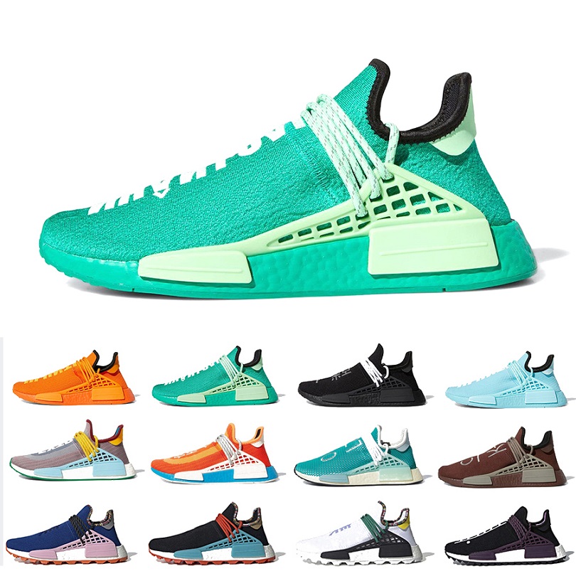 

Bright Green Extra eye hu pharrell williams human race mens running shoes chocolate solar pack women men trainers sports sneakers, Color#5