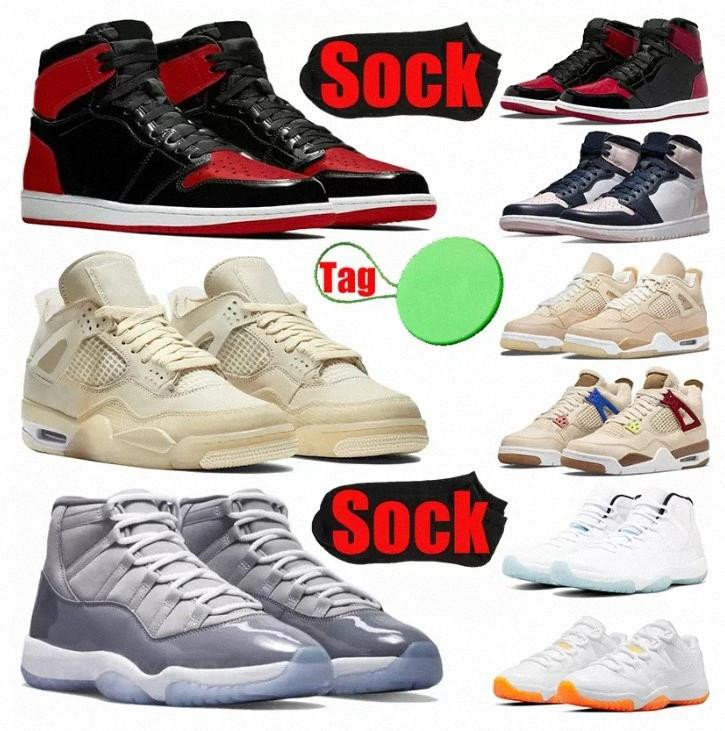 

Men Womens Basketball Shoes 1s University Patent Mocha Jumpman 4 4s Shimmer White Oreo Lightning Cat 11 11S Cool Grey Mens Sneakers High Trainers air jordans jorden