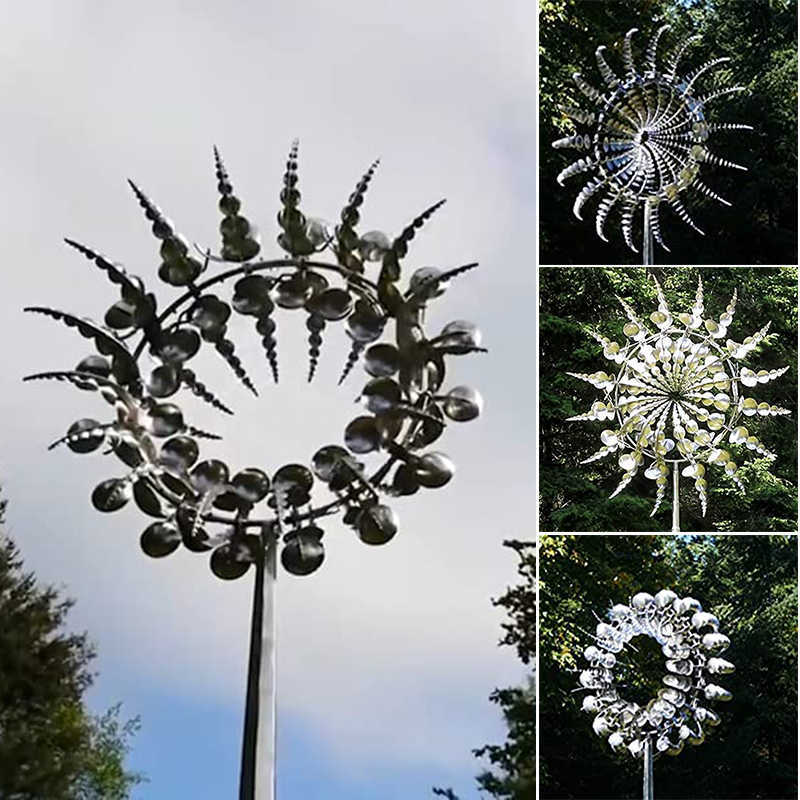 

Unique And Magical Metal Windmill Outdoor Dynamic Wind Spinners Wind Catchers Exotic Yard Patio Lawn Garden Decoration Y0914