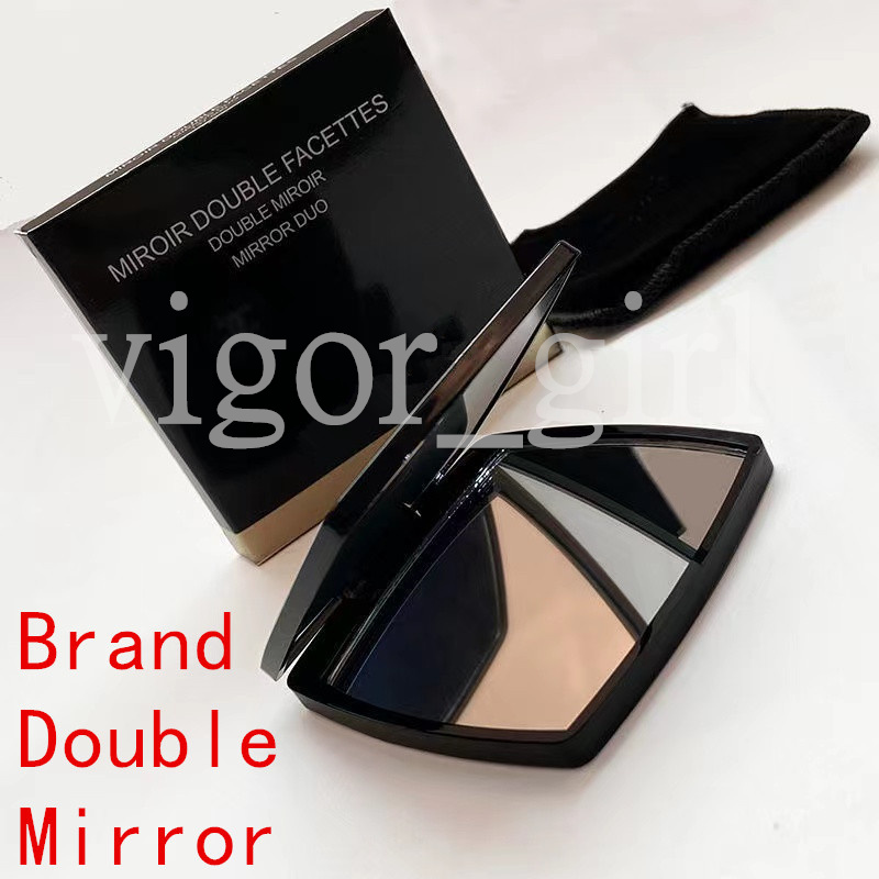 

Fashion acrylic cosmetic portable mirror Folding Velvet dust bag mirror with gift box Girl Make up Tools High Quality