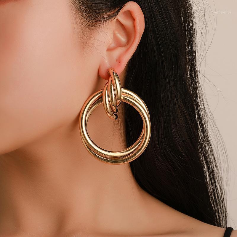 

Stud Circle Knotted Earrings Hyperbole Geometric Twist Earring For Women 2022 Fashion Creative, Golden;silver
