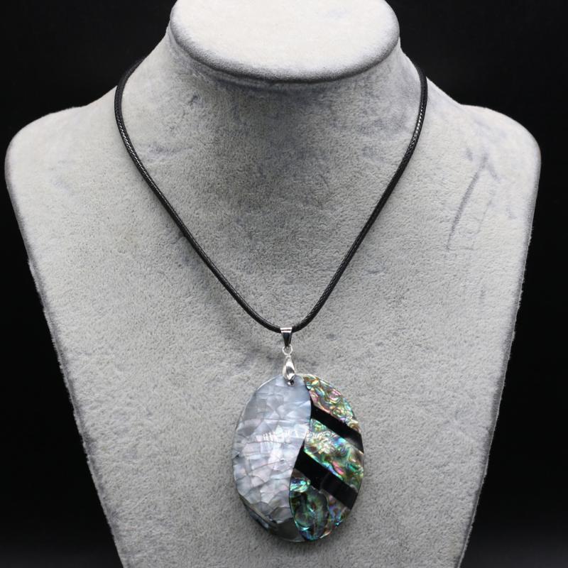 

Pendant Necklaces Charm Style 100% Natural Drop Shape Abalone Shell Necklace Men Women Daily Banquet Wear Exquisite Holiday Gifts 1PC