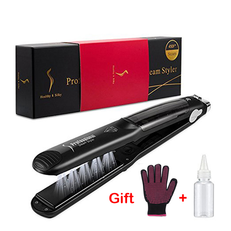 

Steam Hair Straightener Flat Iron Ceramic Professional Hair Straightener Steam Hair Iron Drop Shipping Styling Tools