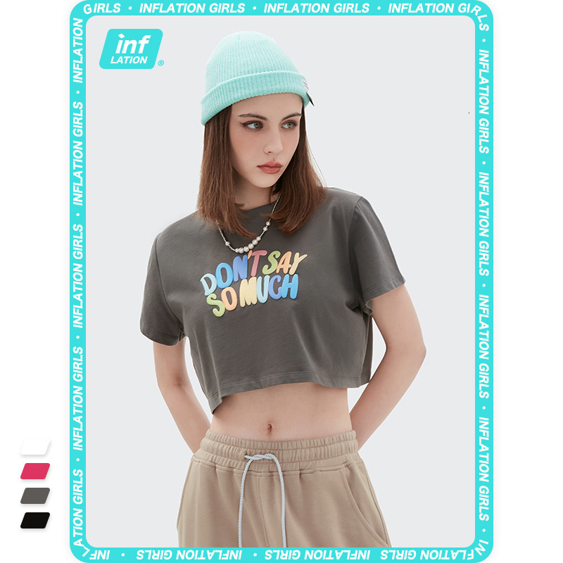 

t shirt inf women's clothing products in spring and summer 2021 55, White