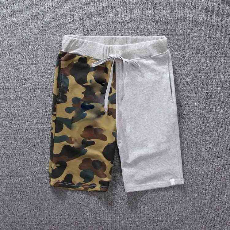 

Men's Pants Fashion Print Camouflage color stitching Teenager Summer Shorts Classic Streetwear Boys Sweatpants y1a2# I8NC, 1# shoe box