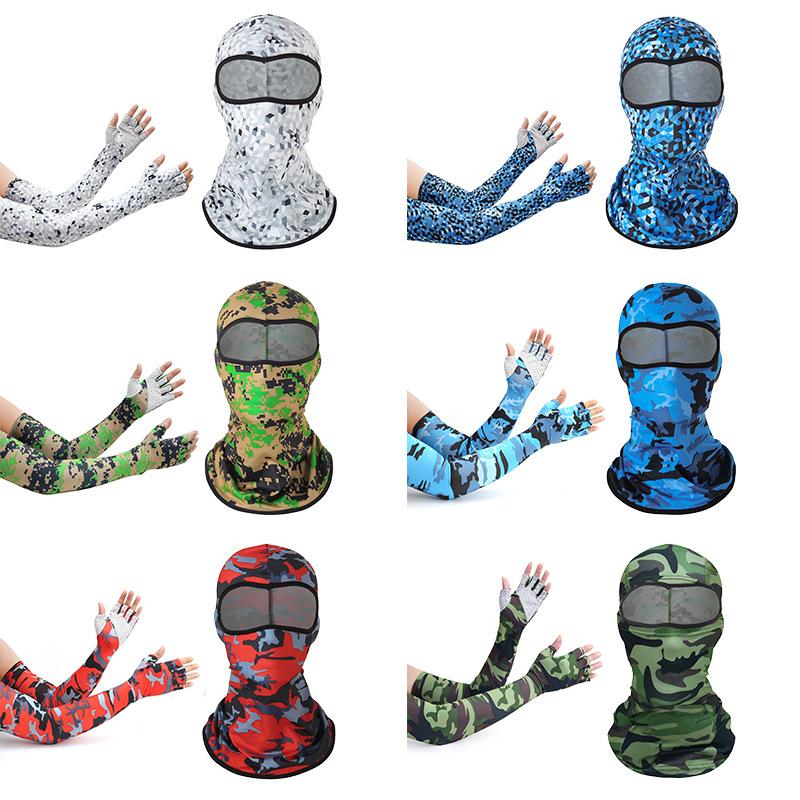 

Cycling Caps & Masks Summer Men'S Camouflage Women'S Balaclava Full Face Scarf Neck Cover Hood And Cuff Army Bicycle Hunting Tactical Bonnet, A7