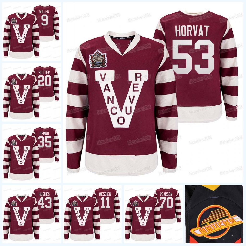 

Vancouver Canucks Millionaires Heritage Classic Jersey Bo Horvat J.T. Miller Brandon Sutter Quinn Hughes Conor Garland Alex Chiasson Oliver Ekman-Larsson, Men