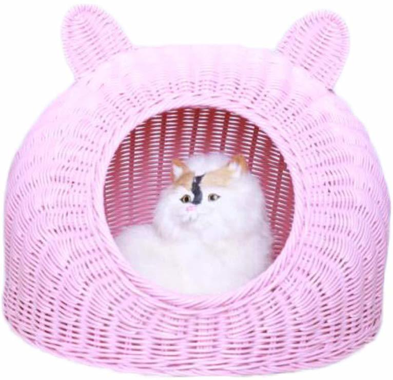 

2021 New Rattan Cat Pet Cave Tissue Summer Breath Home Basket Bed for Cat/kitty/puppy/dog 2i4x