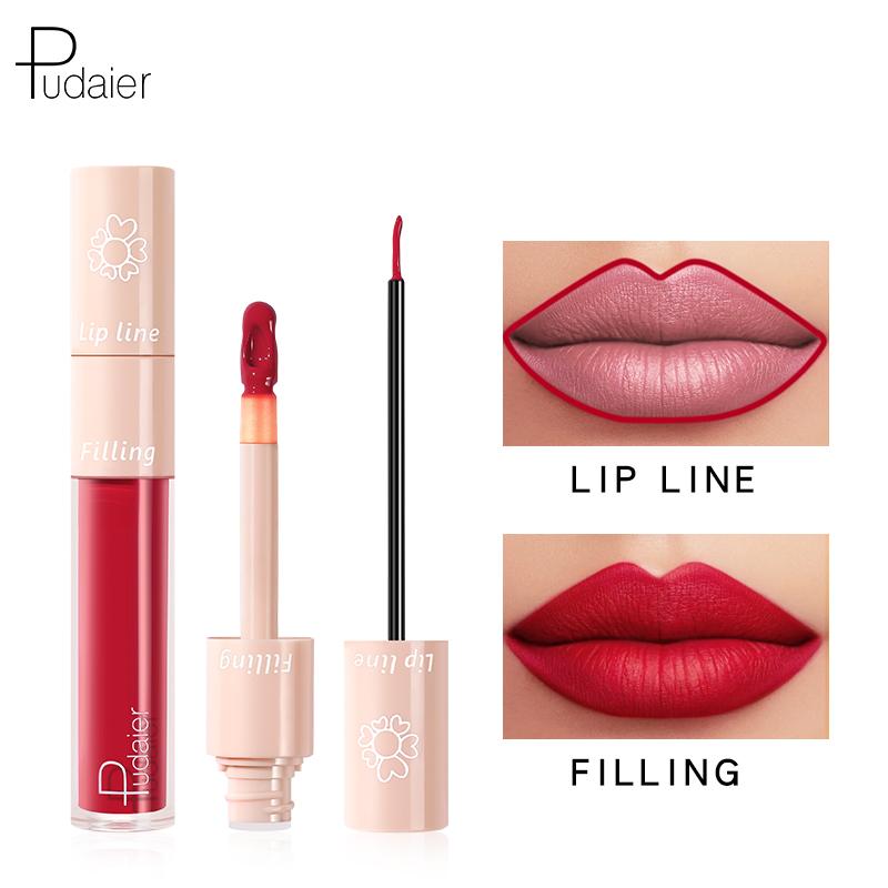 

NEW 2 in 1 Double Head Liquid Lipstick Lip Line Velvet Matte Moisturizing Lip Glaze Waterproof stick Pen Makeup TSLM2, 06